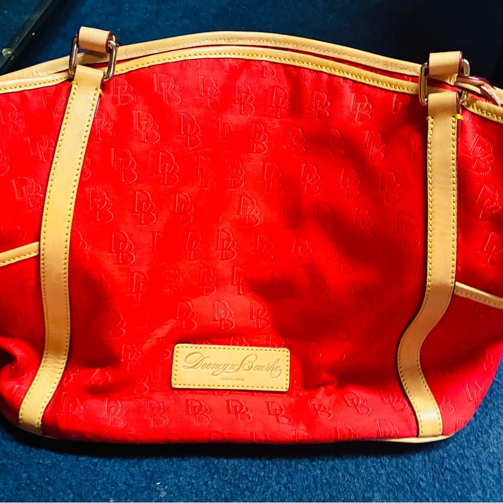 Dooney & Bourke Red and Tan Shoulder Bag